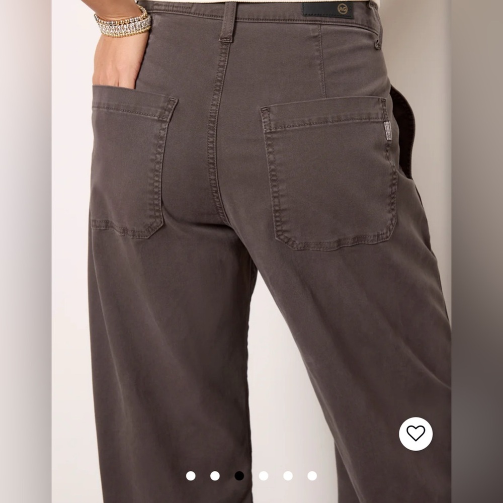 AG “Fiona” High-Rise Barrel Pants – Italian Fabric – Gray Size 25 - Picture 5 of 9